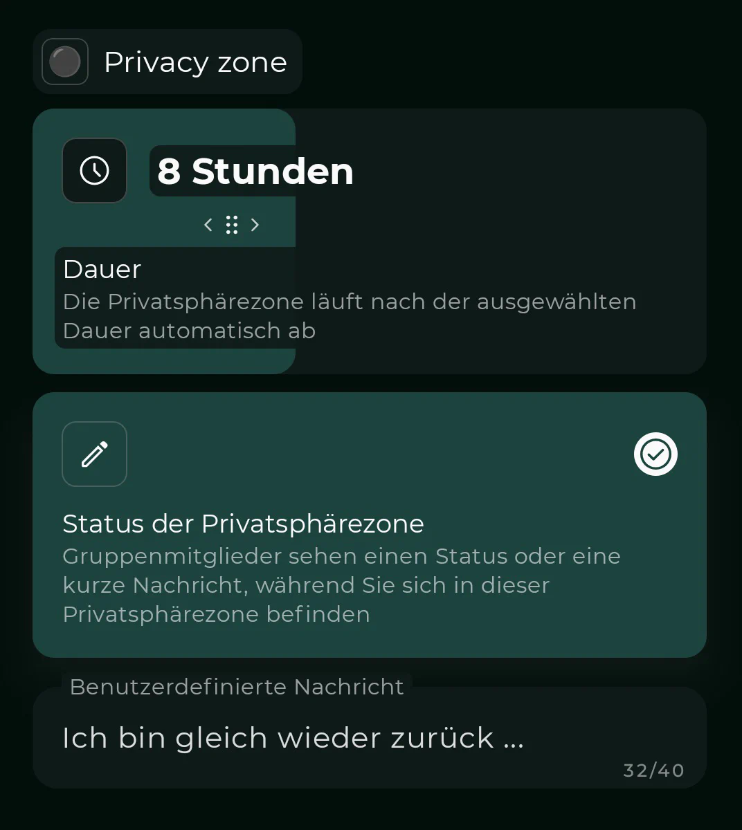 Create privacy zone