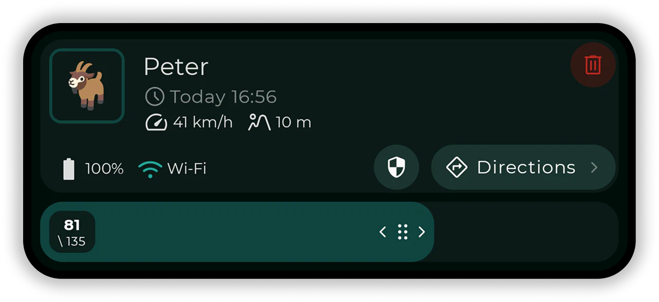 Standortverlauf Schieberegler