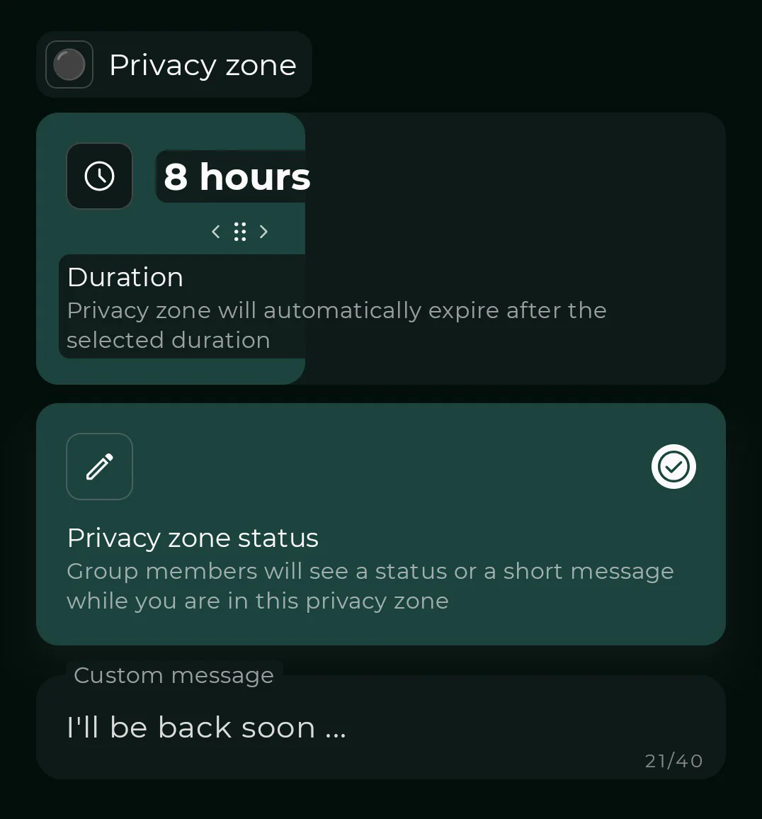 Create privacy zone